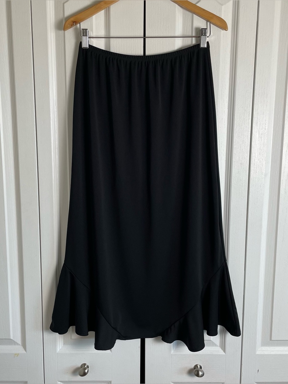 Notations Midi Skirt Women’s S Black Mermaid Ruffle Chic Whimsigoth Flounce EUC